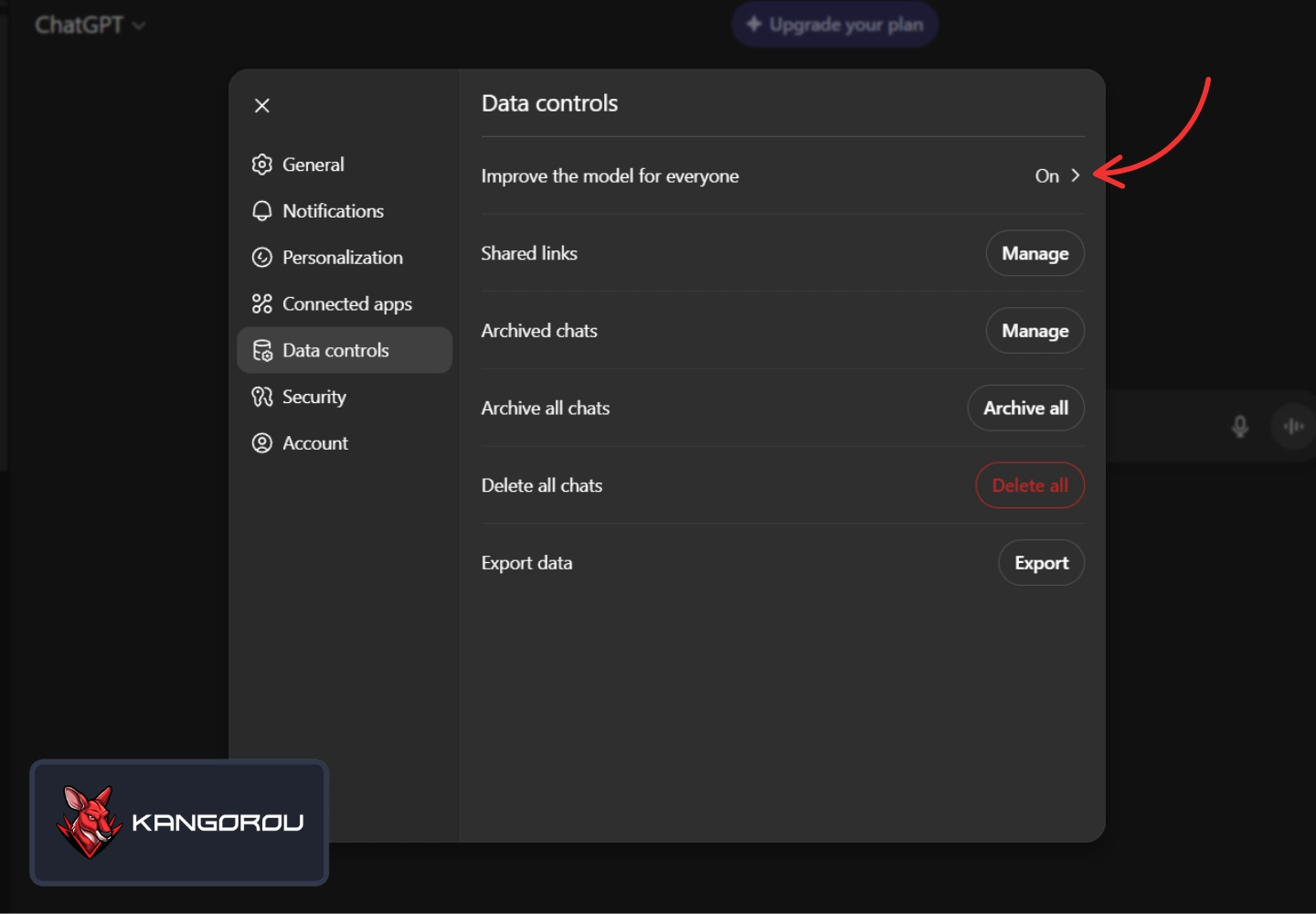 غیر فعال کردن استفاده از مکالمه برای آموزش هوش مصنوعی