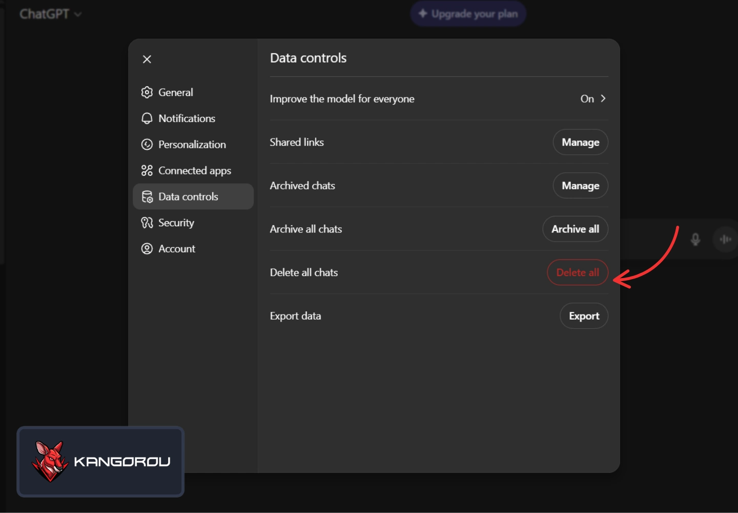 پاک کردن چت های قبلی
