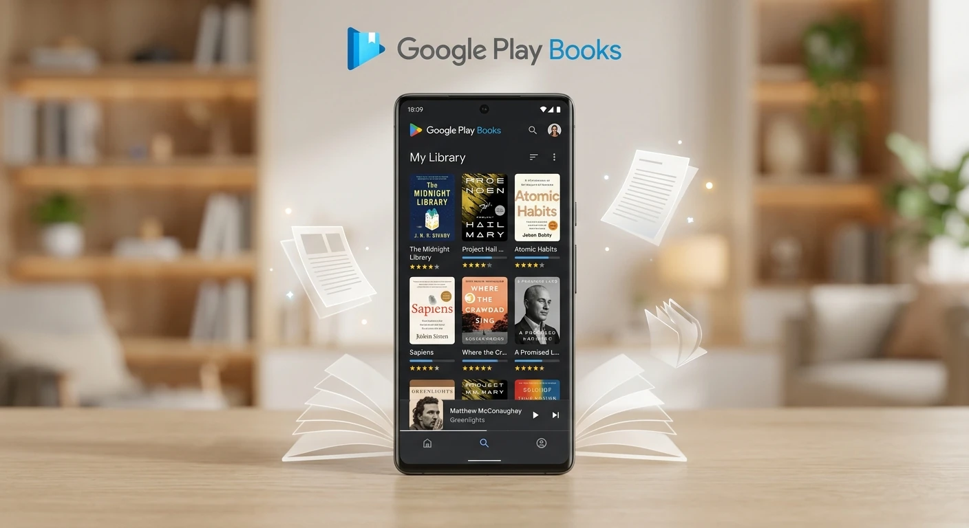 برنامه google play books برای کتاب صوتی