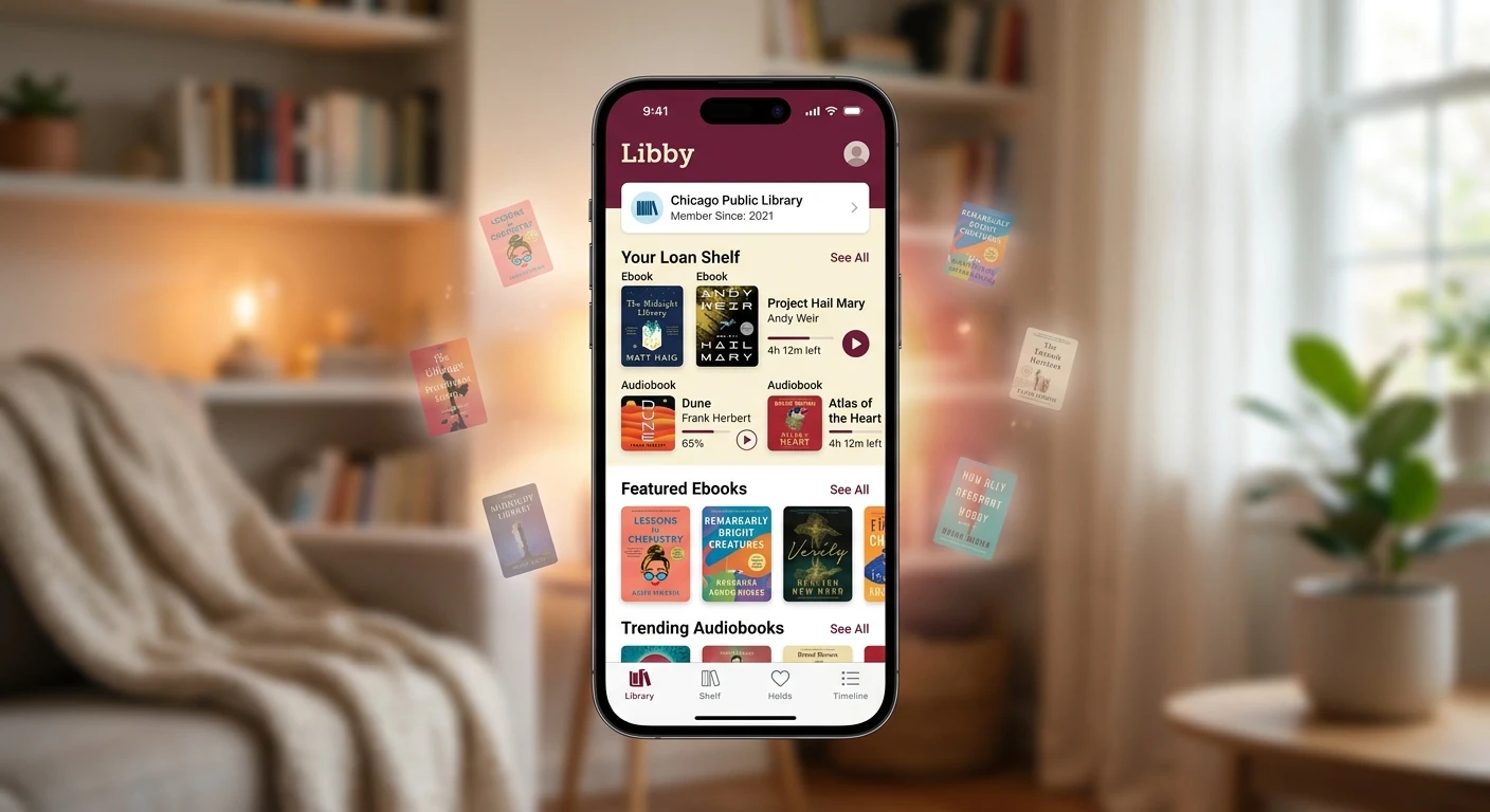 برنامه libby برای کتاب صوتی